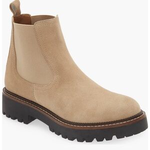 Beige Suede Chelsea Boots